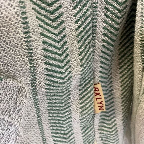 Brooklyn Cloth Company Men’s Medium Grey Striped Baja Surf Hoodie Sweatshirt - Picture 5 of 15